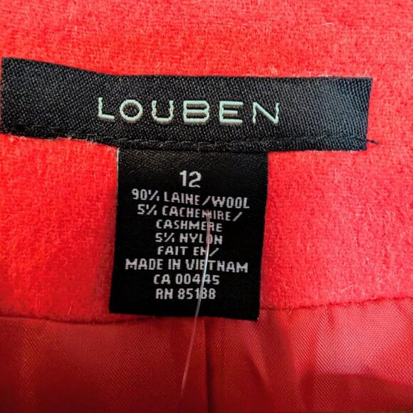NWT Louben Canada Wool/Cashmere Orange Jacket Size 12 - Picture 8 of 9